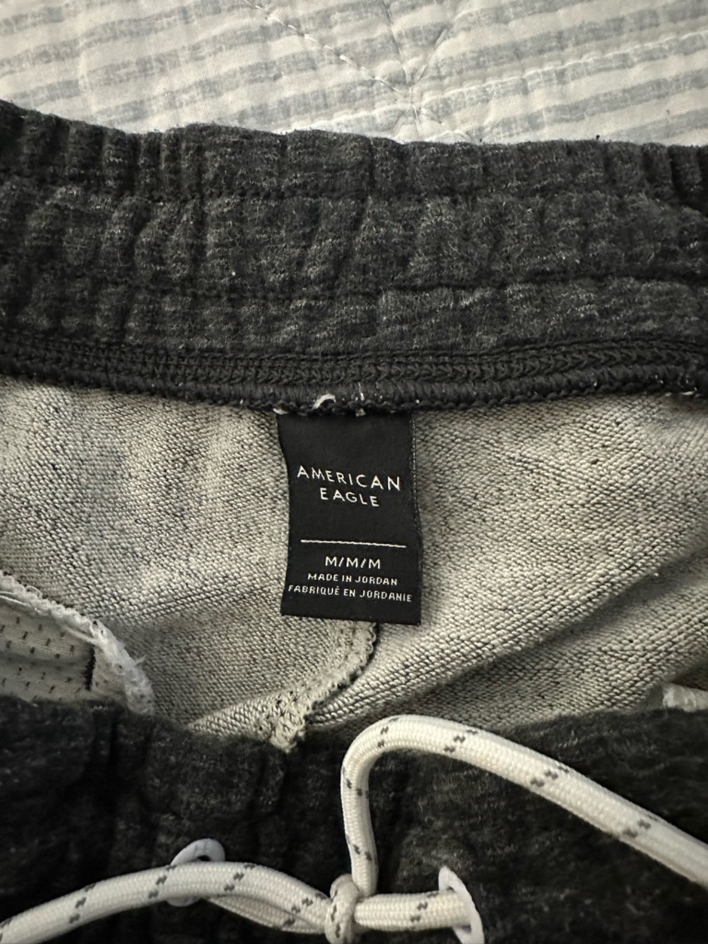 American Eagle Outfitters Dark Gray Sweatpants with White Drawstring